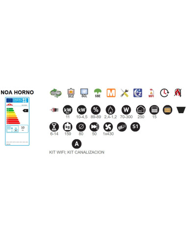 ESTUFA PELLET BRONPI NOA HORNO 11kw