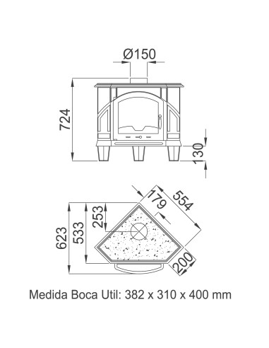 ESTUFA DE LEÑA FUNDICIÓN BRONPI ALTEA...