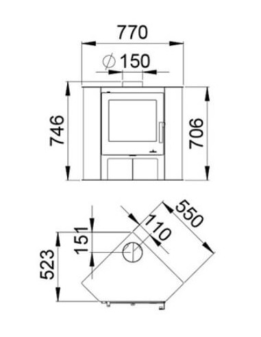 ESTUFA DE LEÑA BRONPI ESQUINERA LERMA