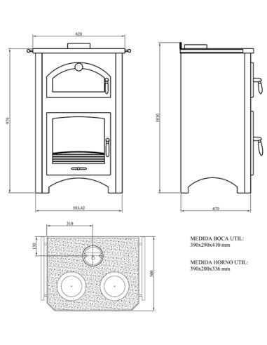 ESTUFA DE LEÑA BRONPI MONZA CON HORNO... ESTUFA DE LEÑA BRONPI MONZA CON HORNO...
